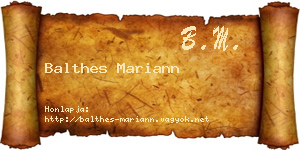 Balthes Mariann névjegykártya
